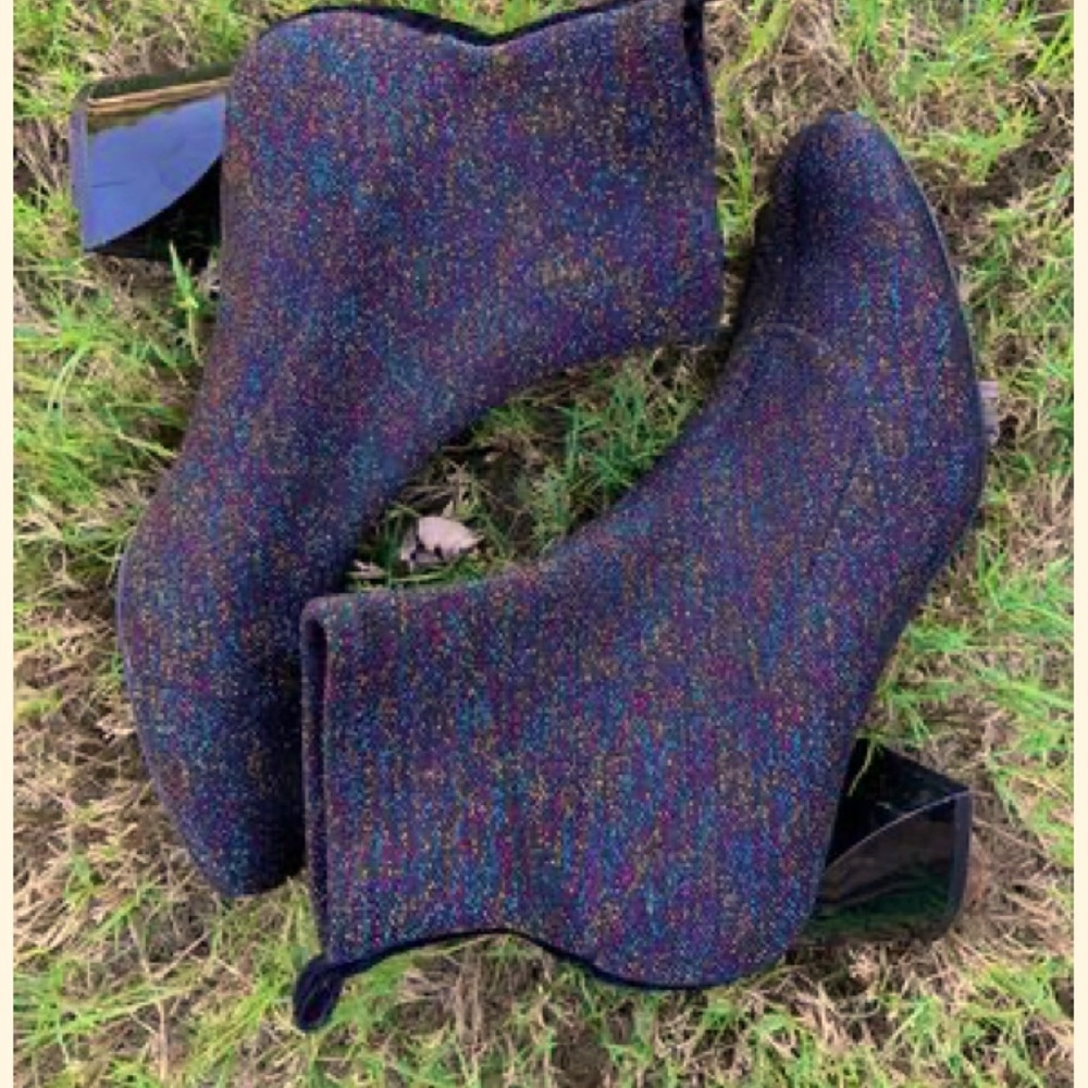 Zara Iridescent Glitter ankle Boots